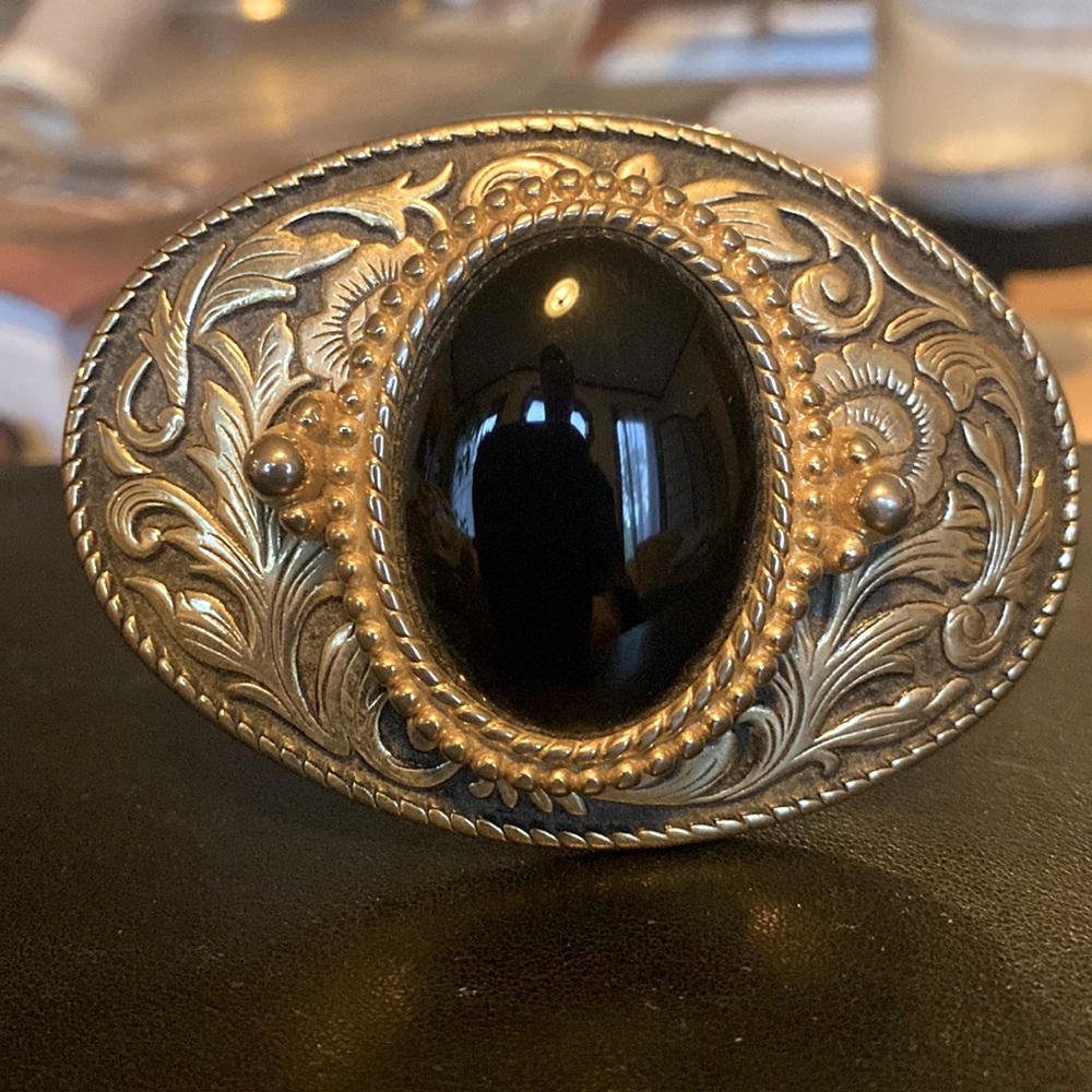 Vintage Belt Buckle w/ Onyx Stone